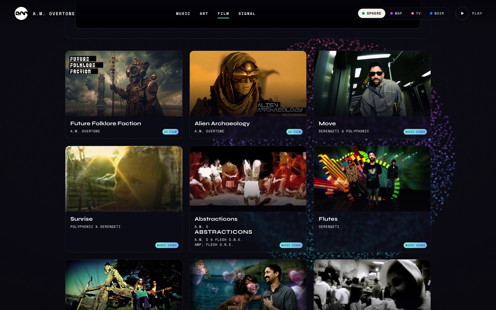 Film · the Reels grid of AI films, music videos and motion