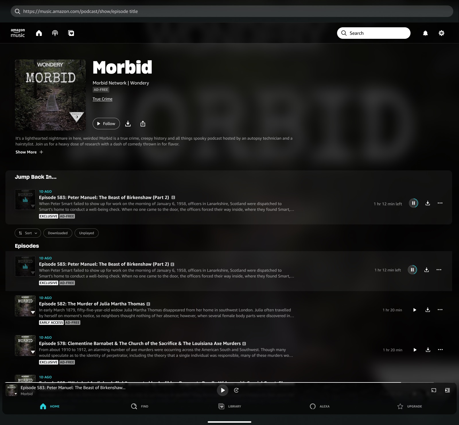 Final design · Amazon Music Unlimited on MacBook Pro 14″ (1600px)