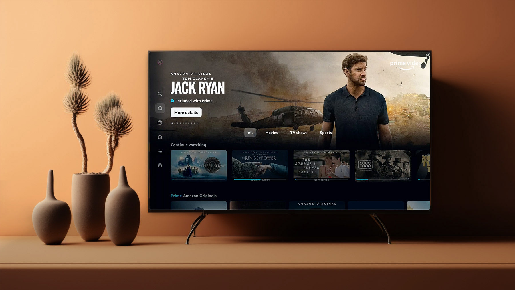 Amazon Prime Video redesign · hero composition