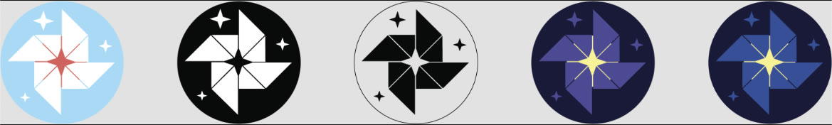 Pinwheel and star · icon color and treatment variants