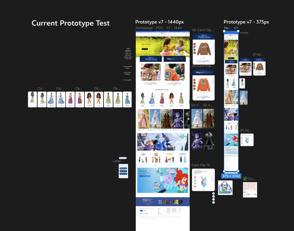 Current prototype test · POC v7 desktop and mobile canvas