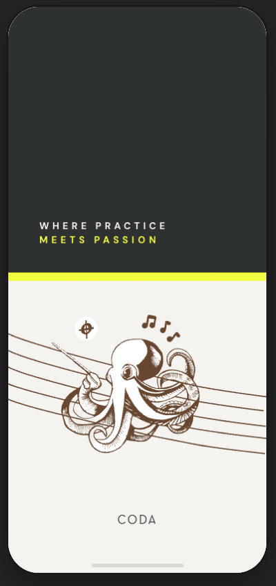 CODA splash · where practice meets passion