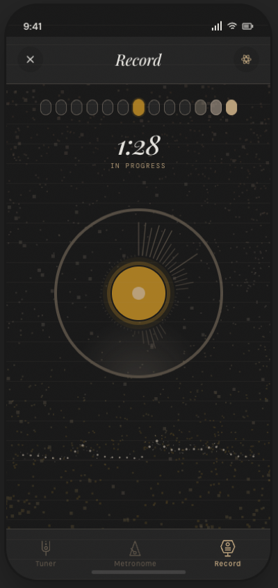 CODA practice recorder · dark mode