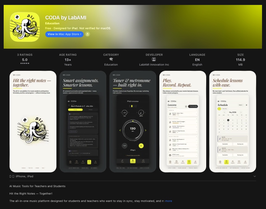 CODA by LabAMI on the Mac App Store · 5.0 rating · Education category
