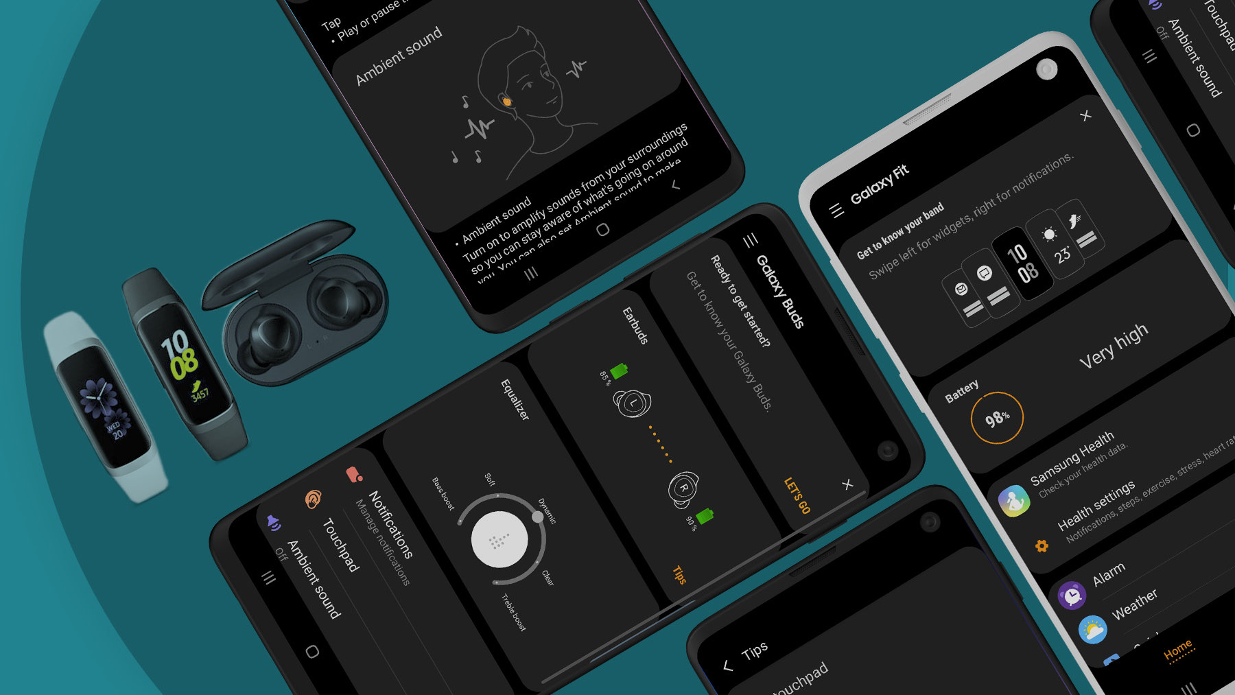 Samsung Galaxy wearables design · hero composition