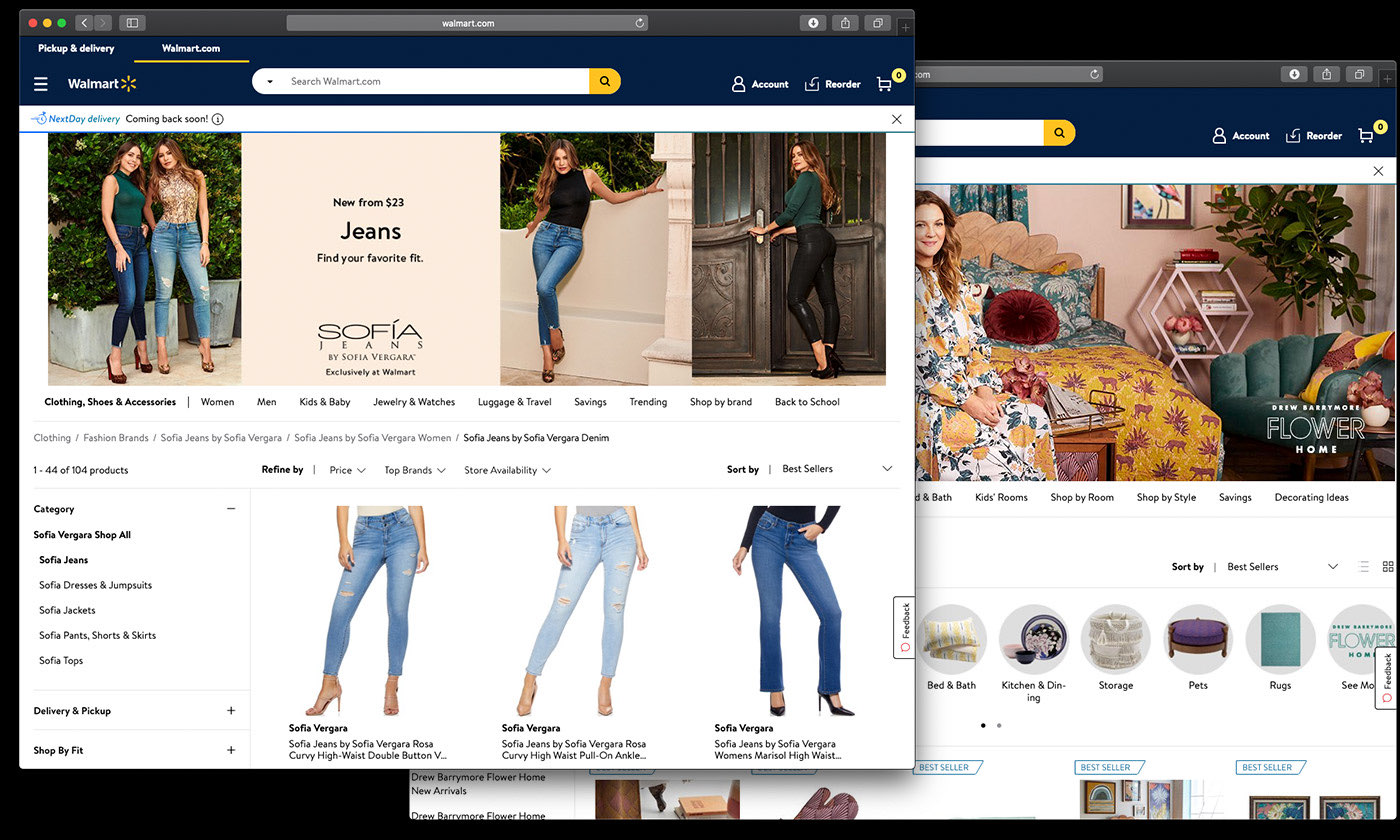 Walmart fashion shopping layout